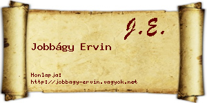 Jobbágy Ervin névjegykártya