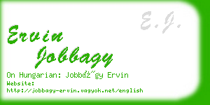 ervin jobbagy business card